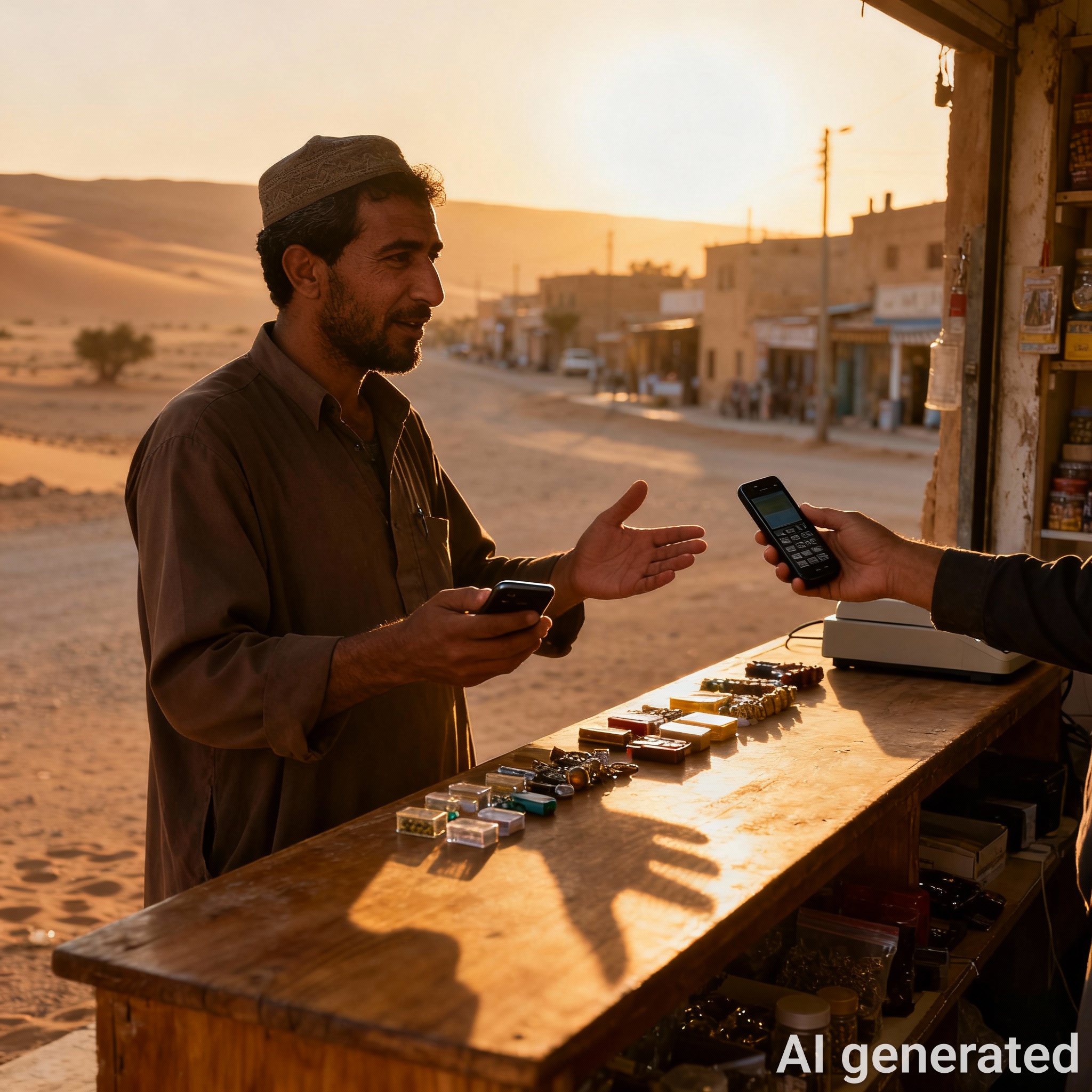 Middle East twilight marketplace