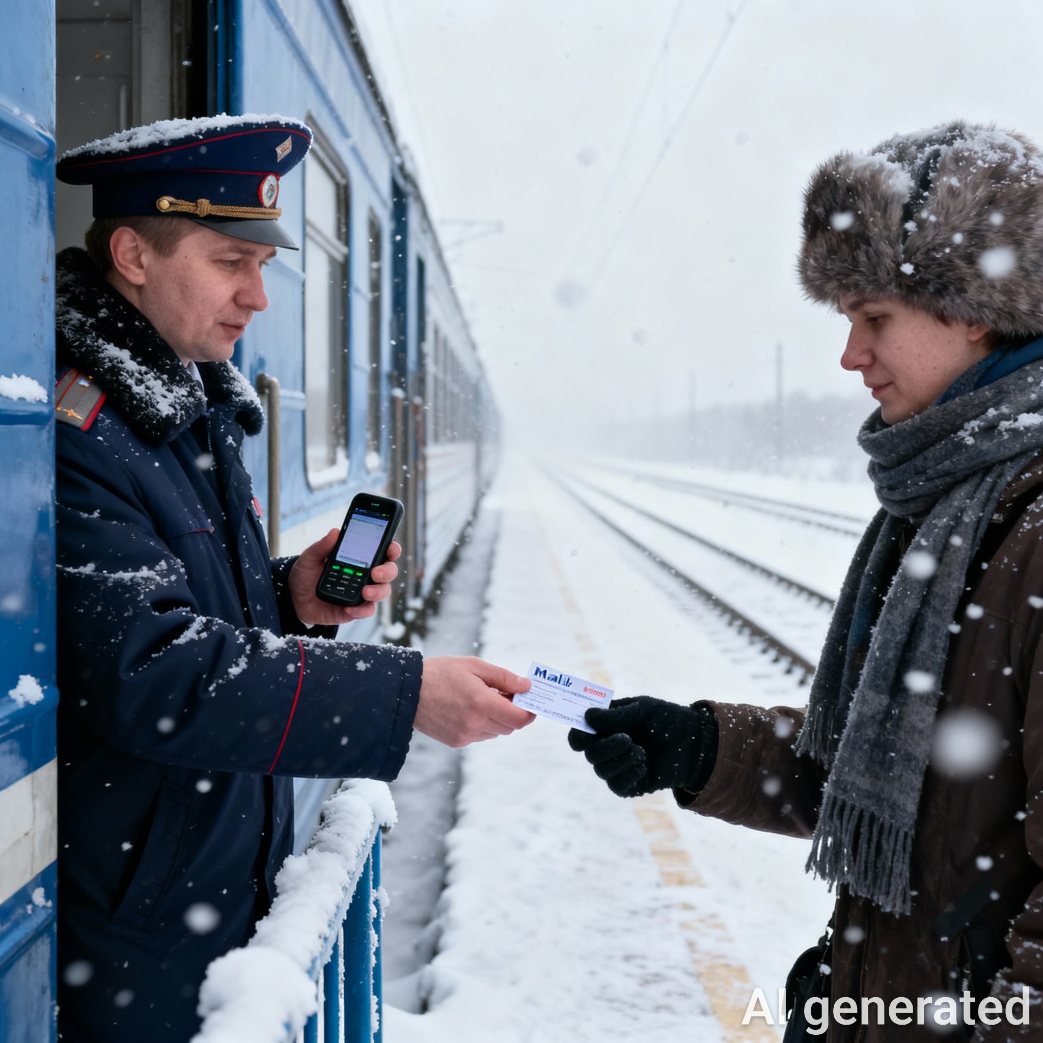 Northern Russia snowbound transport