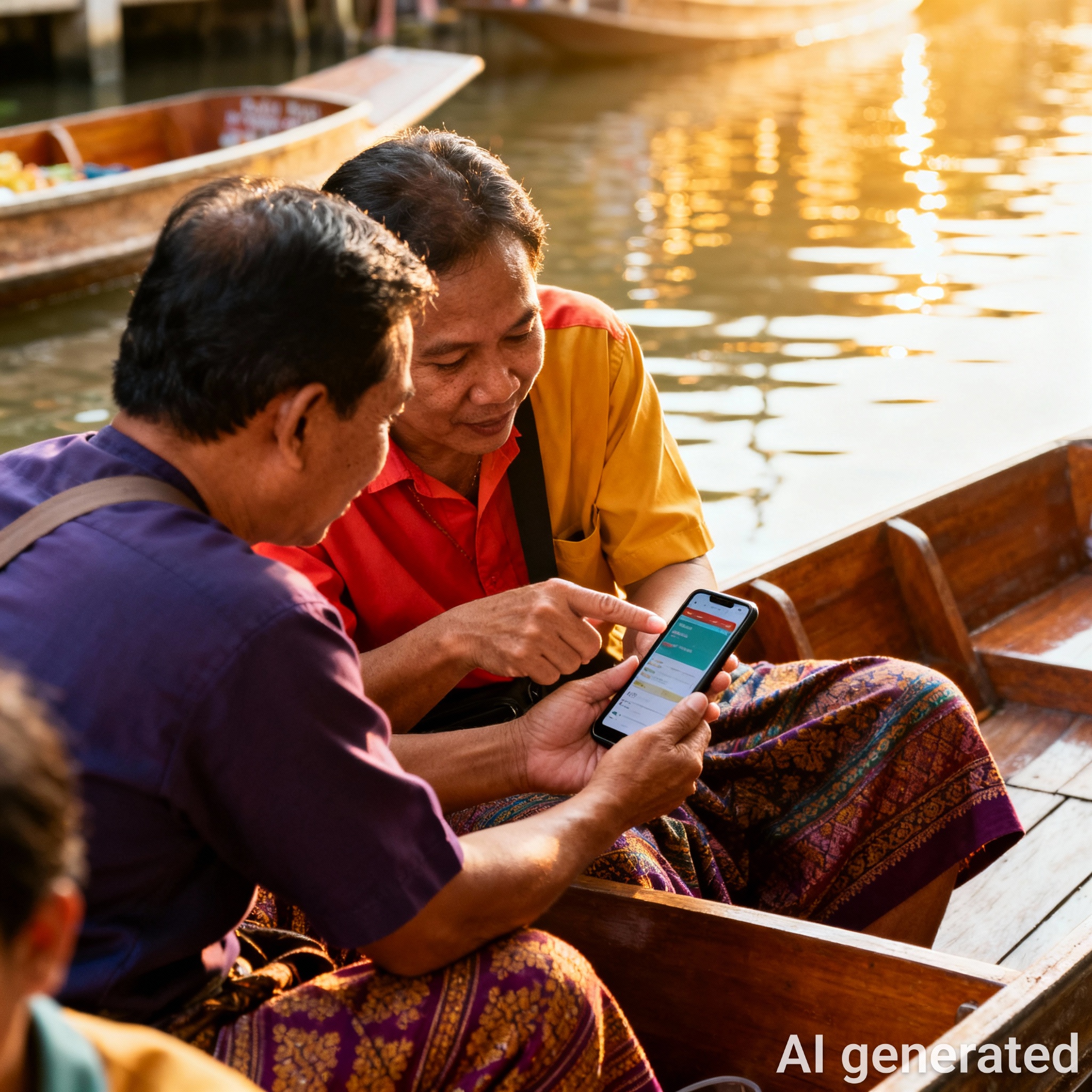 Southeast Asia floating market exchange